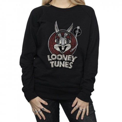 Black - Pack Shot - Looney Tunes Womens-Ladies Bugs Bunny Logo Cotton Sweatshirt