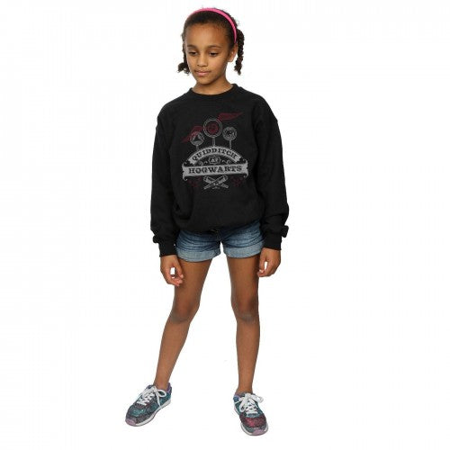 Black - Lifestyle - Harry Potter Girls Quidditch At Hogwarts Sweatshirt