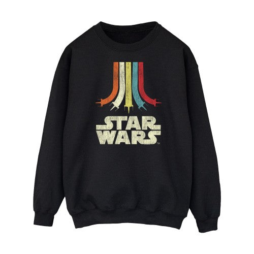 Front - Star Wars Womens/Ladies Retro Rainbow Cotton Sweatshirt