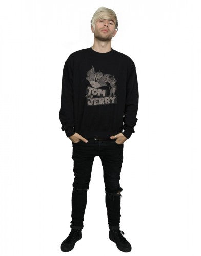 Black - Lifestyle - Tom and Jerry Mens Wink Sweatshirt