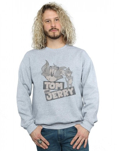 Sports Grey - Back - Tom and Jerry Mens Wink Sweatshirt