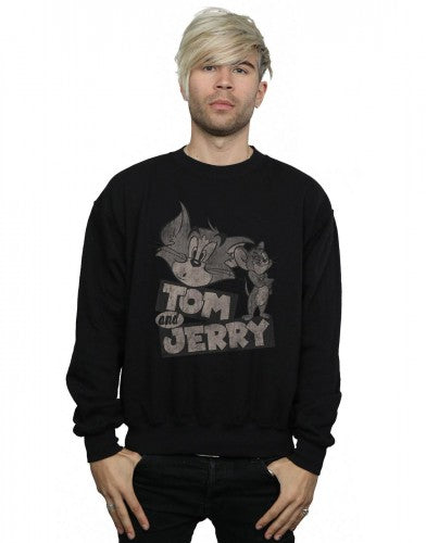 Black - Back - Tom and Jerry Mens Wink Sweatshirt