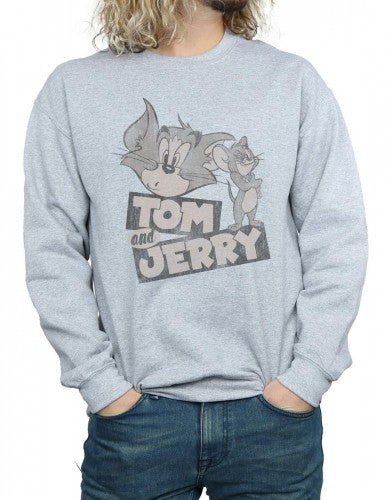 Sports Grey - Side - Tom and Jerry Mens Wink Sweatshirt