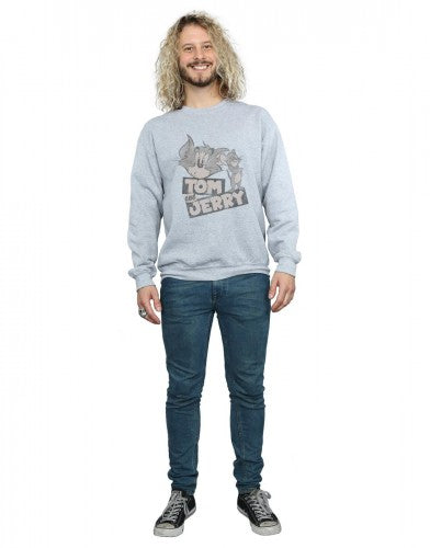 Sports Grey - Lifestyle - Tom and Jerry Mens Wink Sweatshirt