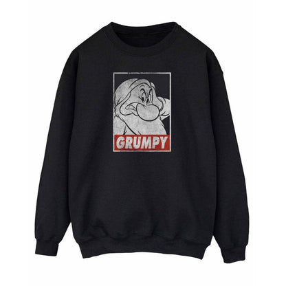 Front - Snow White And The Seven Dwarfs Mens Grumpy Poster Cotton Sweatshirt