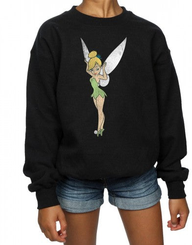 Black - Close up - Peter Pan Girls Classic Tinkerbell Sweatshirt