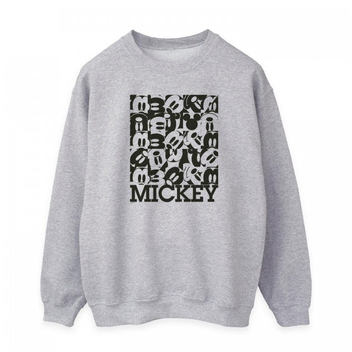 Front - Disney Womens/Ladies Mickey Mouse Grid Sweatshirt