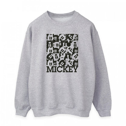 Front - Disney Womens/Ladies Mickey Mouse Grid Sweatshirt