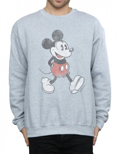 Sports Grey - Pack Shot - Disney Mens Walking Mickey Mouse Sweatshirt