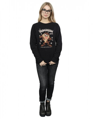 Black - Lifestyle - Looney Tunes Womens-Ladies Tasmanian Devil Vintage Heather Sweatshirt