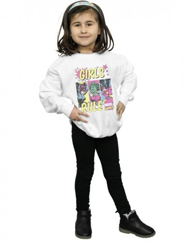 White - Lifestyle - Marvel Comics Girls Rule Sweatshirt