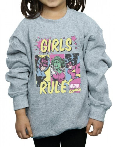 Sports Grey - Side - Marvel Comics Girls Rule Sweatshirt