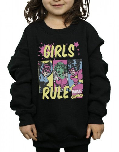 Black - Pack Shot - Marvel Comics Girls Rule Sweatshirt