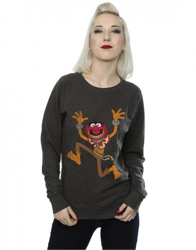 Light Graphite - Back - The Muppets Womens-Ladies Animal Sweatshirt