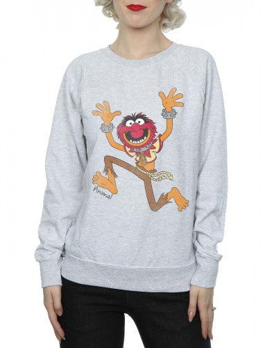 Heather Grey - Pack Shot - The Muppets Womens-Ladies Animal Sweatshirt