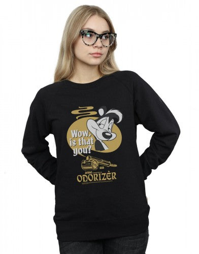 Black - Back - Looney Tunes Womens-Ladies Odorizer Pepe Le Pew Sweatshirt