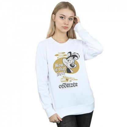 White - Back - Looney Tunes Womens-Ladies Odorizer Pepe Le Pew Sweatshirt