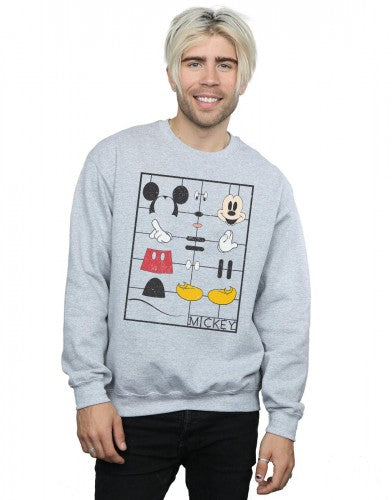 Sports Grey - Lifestyle - Disney Mens Mickey Mouse Construction Kit Sweatshirt
