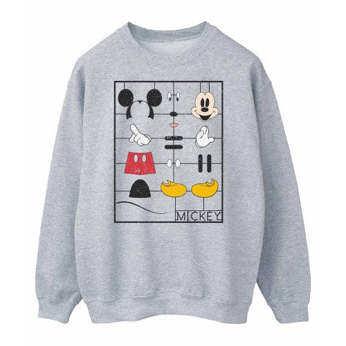 Front - Disney Mens Mickey Mouse Construction Kit Sweatshirt