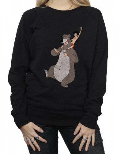 Black - Lifestyle - Jungle Book Womens-Ladies Classic Mowgli And Baloo Sweatshirt