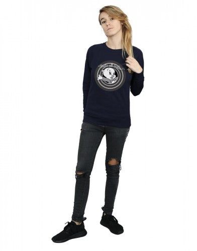 Navy Blue - Pack Shot - Looney Tunes Womens-Ladies That´s All Folks Porky Pig Sweatshirt