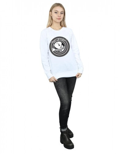 White - Lifestyle - Looney Tunes Womens-Ladies That´s All Folks Porky Pig Sweatshirt