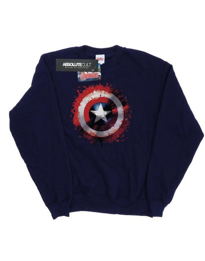 Front - Marvel Boys Avengers Captain America Art Shield Sweatshirt