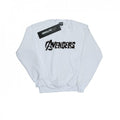 White - Front - Marvel Avengers Womens-Ladies Distressed Logo Sweatshirt
