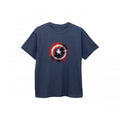 Front - Captain America Boys Art Shield T-Shirt