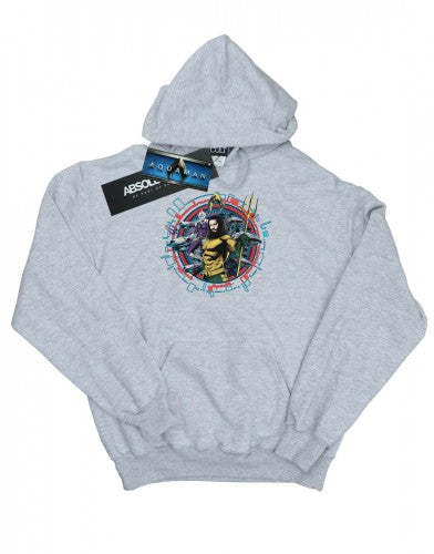 Front - DC Comics Mens Aquaman Circular Crest Hoodie