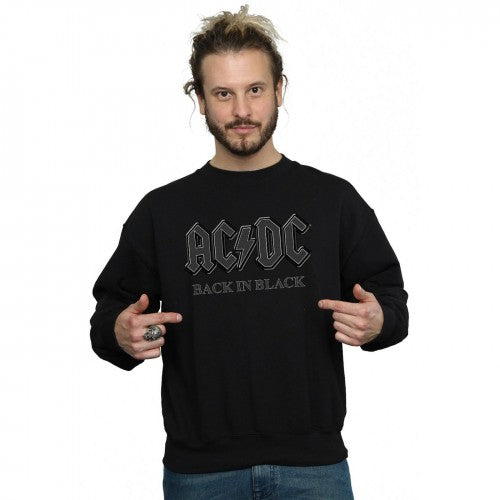 Black - Back - AC-DC Mens Back In Black Cotton Sweatshirt