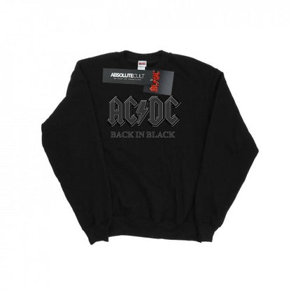 Front - AC/DC Mens Back In Black Cotton Sweatshirt