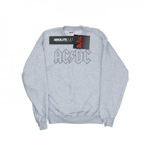 Front - AC/DC Mens Black Outline Logo Cotton Sweatshirt