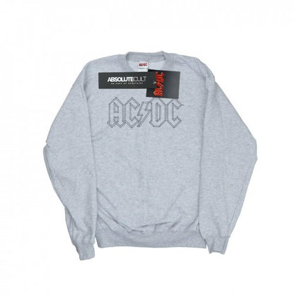 Front - AC/DC Mens Black Outline Logo Cotton Sweatshirt