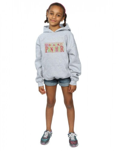 Sports Grey - Lifestyle - Marvel Girls Black Panther Tribal Logo Hoodie