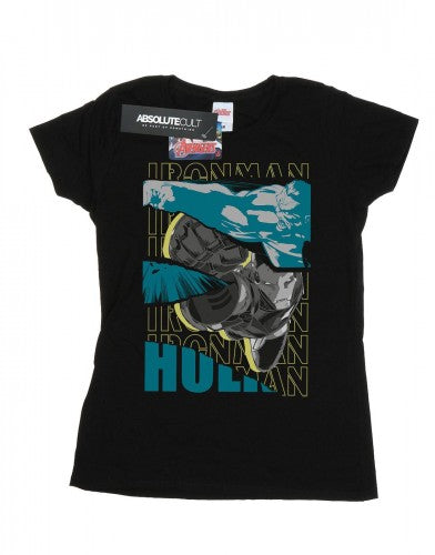 Front - Marvel Womens/Ladies Avengers Iron Man And Hulk Collage Cotton T-Shirt