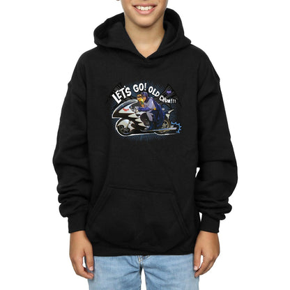 Black - Side - DC Comics Boys Batman TV Series Bat Bike Hoodie