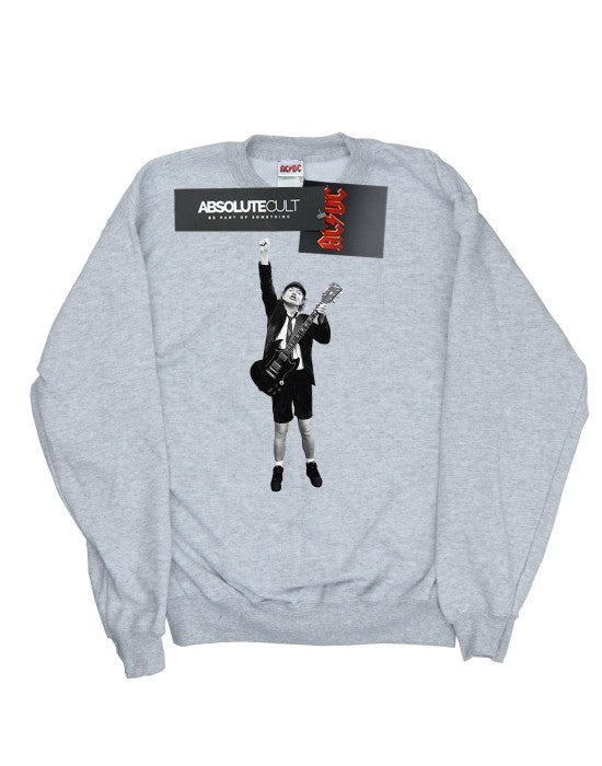 Front - AC/DC Mens Angus Young Cut Out Cotton Sweatshirt