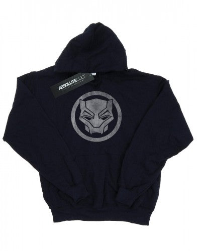 Front - Marvel Girls Black Panther Distressed Icon Hoodie