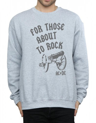Sports Grey - Lifestyle - AC-DC Mens For Those About To Rock Cannon Cotton Sweatshirt
