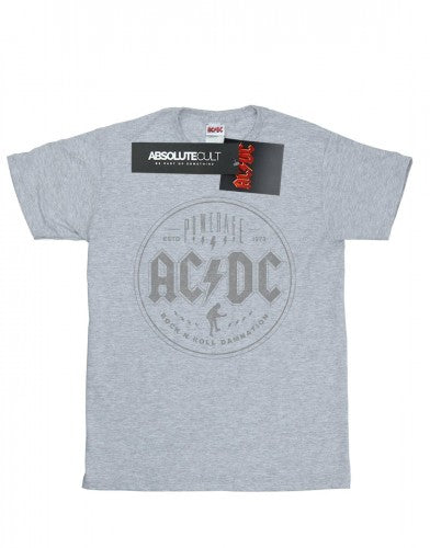 Front - AC/DC Girls Rock N Roll Damnation Black Cotton T-Shirt