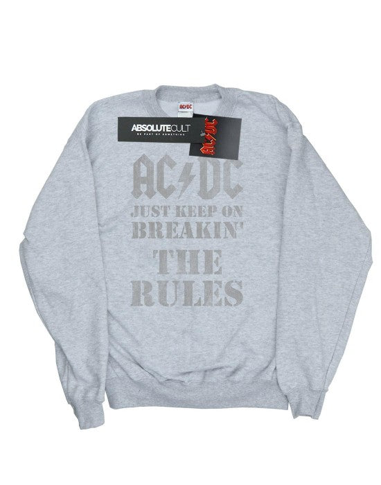 Front - AC/DC Mens Just Keep On Breaking The Rules Cotton Sweatshirt