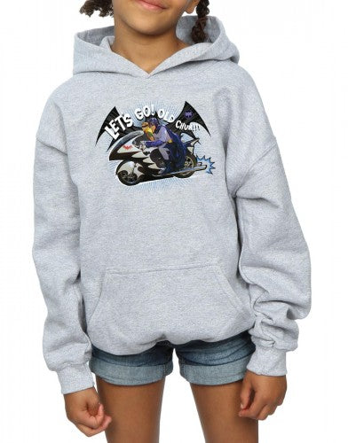 Sports Grey - Side - DC Comics Girls Batman TV Series Bat Bike Hoodie