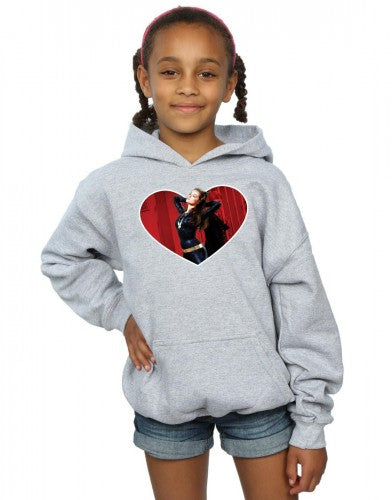 Sports Grey - Back - DC Comics Girls Batman TV Series Catwoman Heart Hoodie