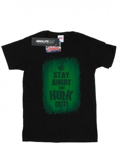 Front - Marvel Womens/Ladies Hulk Stay Angry Cotton Boyfriend T-Shirt