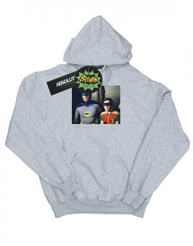 Front - DC Comics Boys Batman TV Series Dynamic Duo Photograph Hoodie