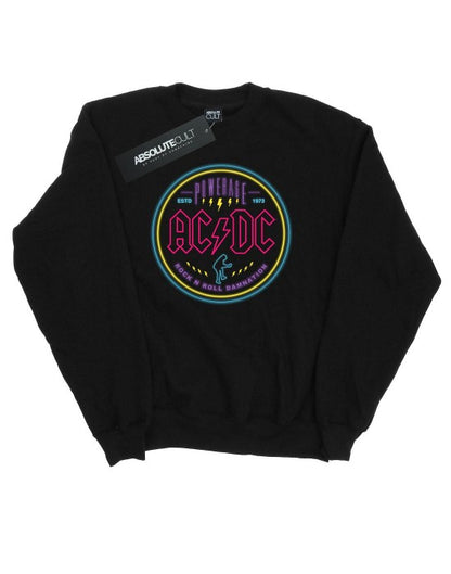 Front - AC/DC Mens Circle Neon Cotton Sweatshirt