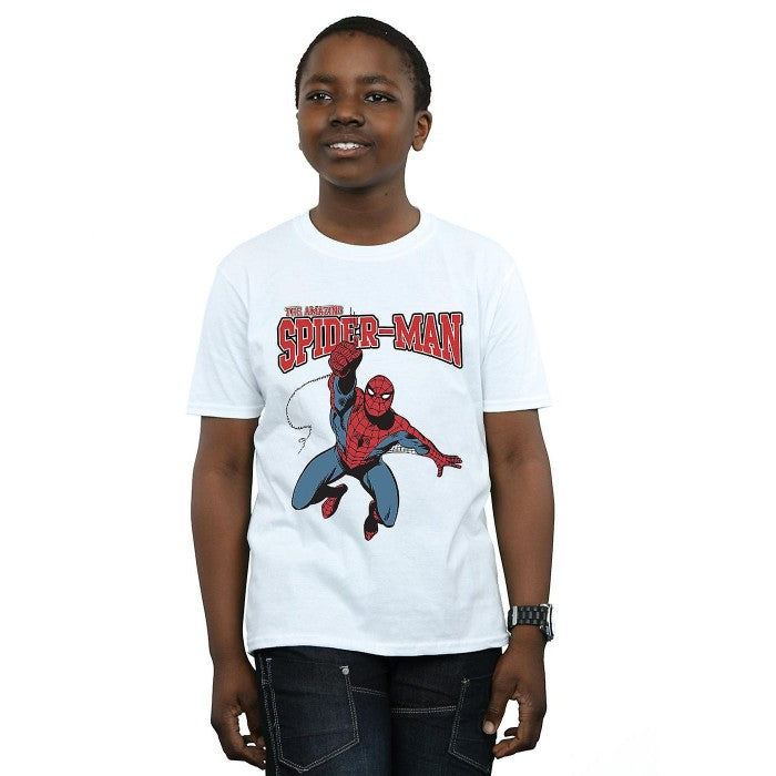 Front - Spider-Man Boys Leap T-Shirt