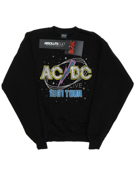 Front - AC/DC Mens 1981 Live Tour Cotton Sweatshirt