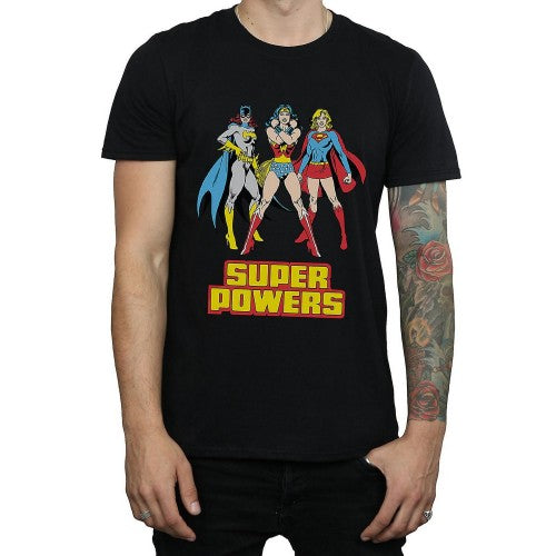 Front - DC Super Hero Girls Mens Super Power Wonder Woman Group Cotton T-Shirt